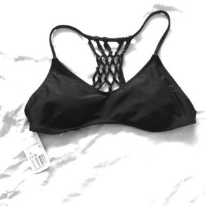 NWT black bikini top